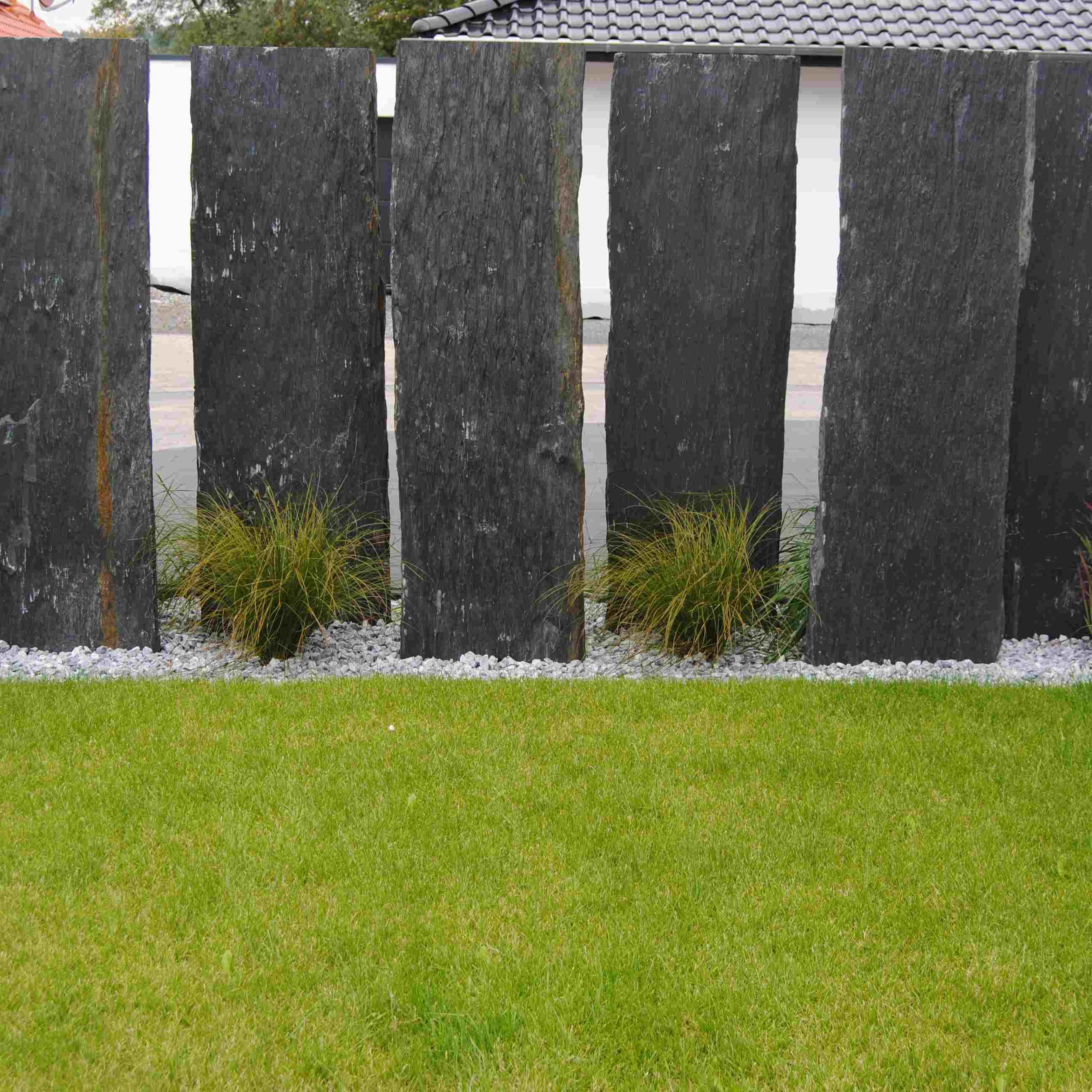 Schiefer Platten Nero Schwarz Braun Sichtschutz Blickschutz
